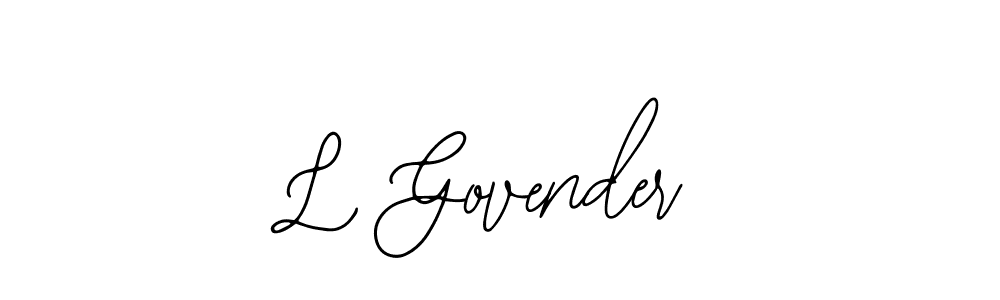Create a beautiful signature design for name L Govender. With this signature (Bearetta-2O07w) fonts, you can make a handwritten signature for free. L Govender signature style 12 images and pictures png