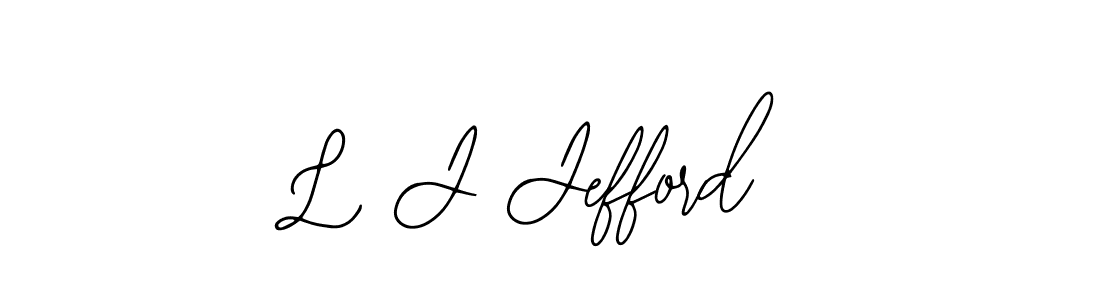 How to make L J Jefford name signature. Use Bearetta-2O07w style for creating short signs online. This is the latest handwritten sign. L J Jefford signature style 12 images and pictures png