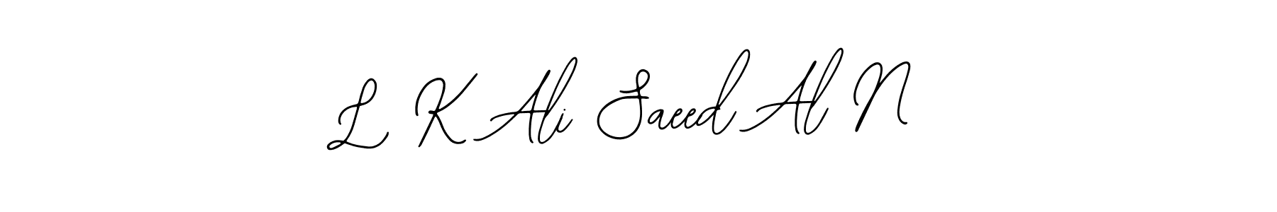 The best way (Bearetta-2O07w) to make a short signature is to pick only two or three words in your name. The name L K Ali Saeed Al N include a total of six letters. For converting this name. L K Ali Saeed Al N signature style 12 images and pictures png