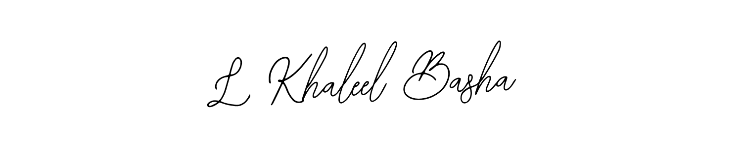 This is the best signature style for the L Khaleel Basha name. Also you like these signature font (Bearetta-2O07w). Mix name signature. L Khaleel Basha signature style 12 images and pictures png