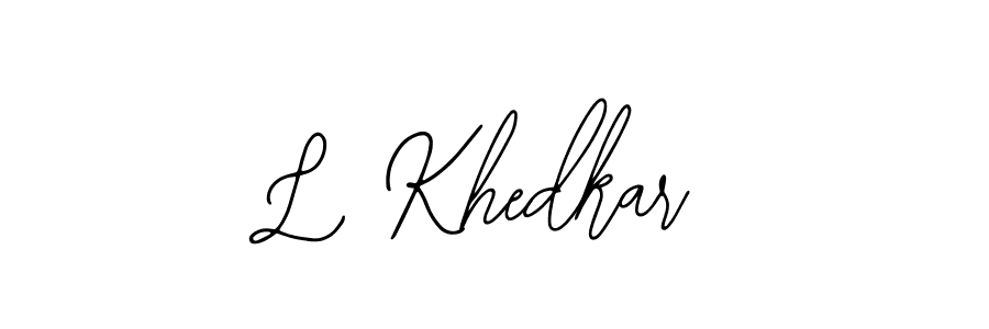 Design your own signature with our free online signature maker. With this signature software, you can create a handwritten (Bearetta-2O07w) signature for name L Khedkar. L Khedkar signature style 12 images and pictures png