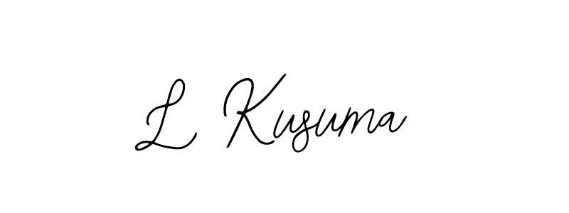 Use a signature maker to create a handwritten signature online. With this signature software, you can design (Bearetta-2O07w) your own signature for name L Kusuma. L Kusuma signature style 12 images and pictures png