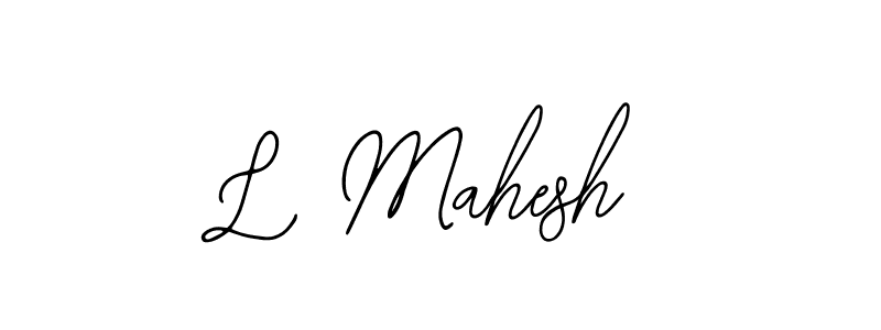 The best way (Bearetta-2O07w) to make a short signature is to pick only two or three words in your name. The name L Mahesh include a total of six letters. For converting this name. L Mahesh signature style 12 images and pictures png