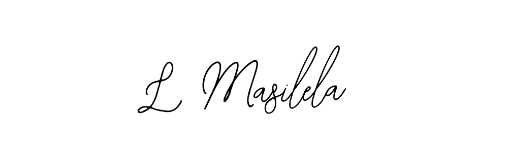 How to make L Masilela name signature. Use Bearetta-2O07w style for creating short signs online. This is the latest handwritten sign. L Masilela signature style 12 images and pictures png