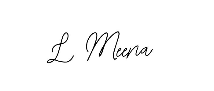 You should practise on your own different ways (Bearetta-2O07w) to write your name (L Meena) in signature. don't let someone else do it for you. L Meena signature style 12 images and pictures png