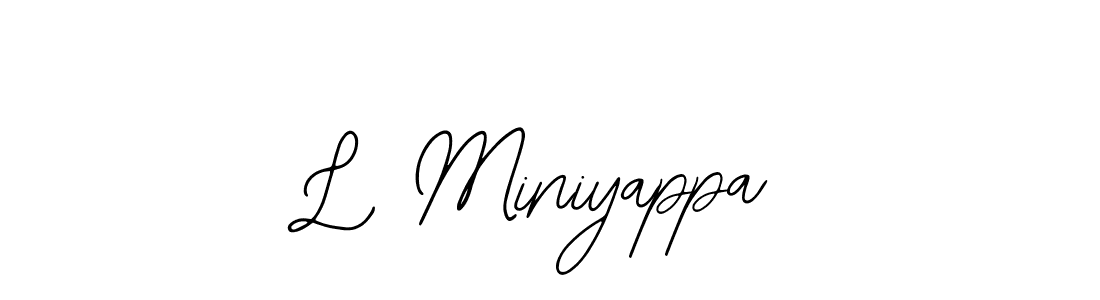 Use a signature maker to create a handwritten signature online. With this signature software, you can design (Bearetta-2O07w) your own signature for name L Miniyappa. L Miniyappa signature style 12 images and pictures png