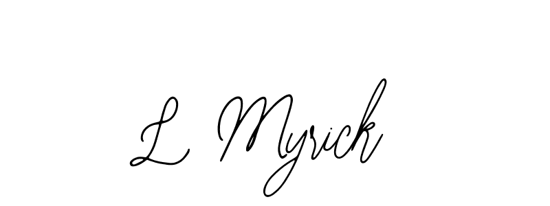The best way (Bearetta-2O07w) to make a short signature is to pick only two or three words in your name. The name L Myrick include a total of six letters. For converting this name. L Myrick signature style 12 images and pictures png