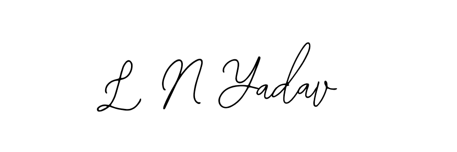 The best way (Bearetta-2O07w) to make a short signature is to pick only two or three words in your name. The name L N Yadav include a total of six letters. For converting this name. L N Yadav signature style 12 images and pictures png
