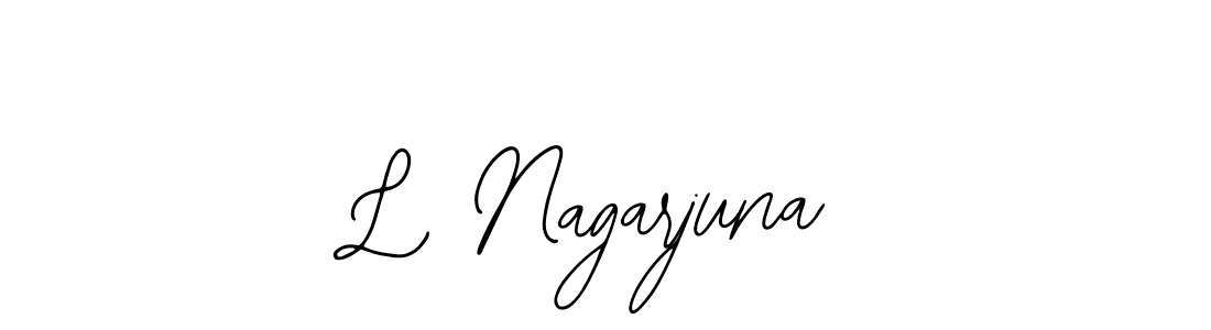 How to make L Nagarjuna signature? Bearetta-2O07w is a professional autograph style. Create handwritten signature for L Nagarjuna name. L Nagarjuna signature style 12 images and pictures png