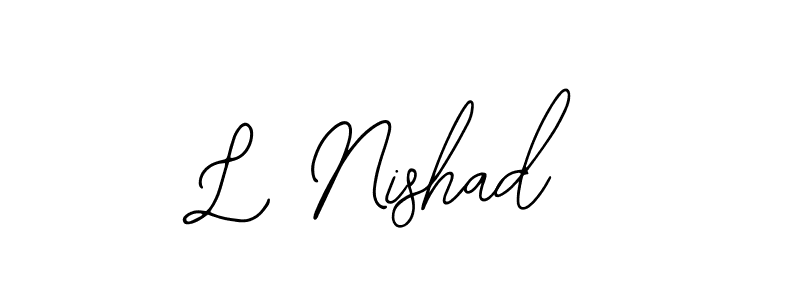 It looks lik you need a new signature style for name L Nishad. Design unique handwritten (Bearetta-2O07w) signature with our free signature maker in just a few clicks. L Nishad signature style 12 images and pictures png