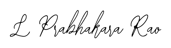 Get an exclusive digital autograph for L Prabhakara Rao. The Bearetta-2O07w typeface captures the charm of real penmanship on paper. L Prabhakara Rao signature style 12 images and pictures png