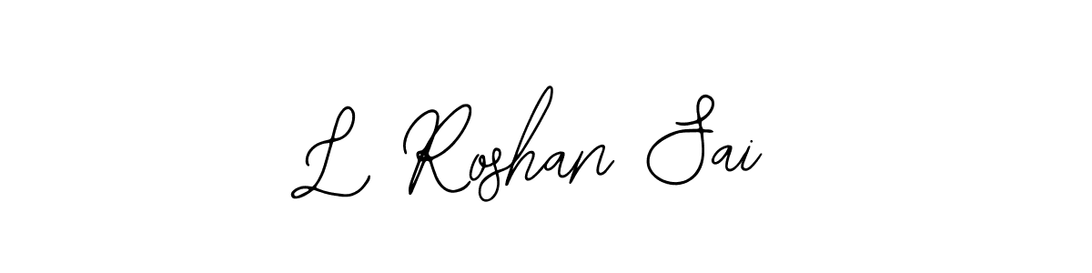 The best way (Bearetta-2O07w) to make a short signature is to pick only two or three words in your name. The name L Roshan Sai include a total of six letters. For converting this name. L Roshan Sai signature style 12 images and pictures png