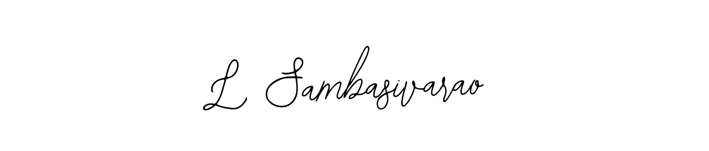 Also You can easily find your signature by using the search form. We will create L Sambasivarao name handwritten signature images for you free of cost using Bearetta-2O07w sign style. L Sambasivarao signature style 12 images and pictures png