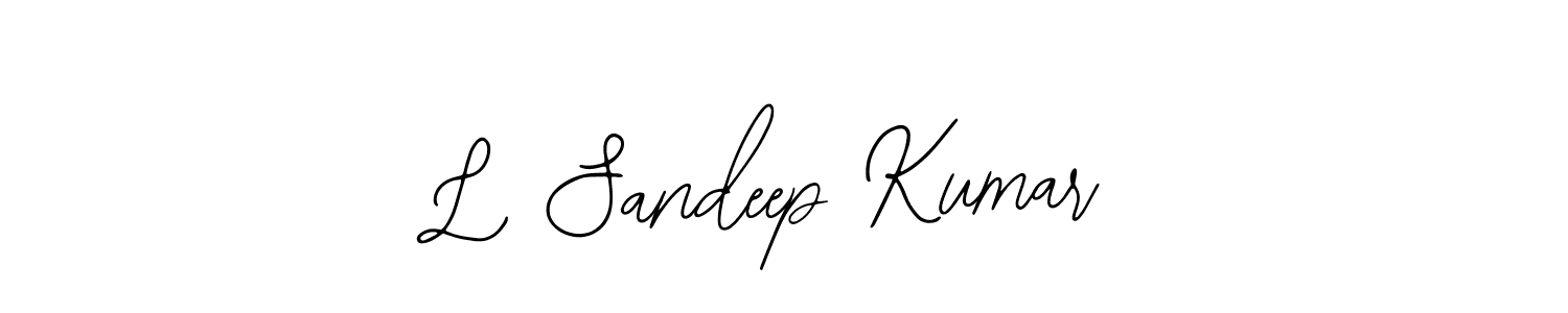 How to make L Sandeep Kumar name signature. Use Bearetta-2O07w style for creating short signs online. This is the latest handwritten sign. L Sandeep Kumar signature style 12 images and pictures png