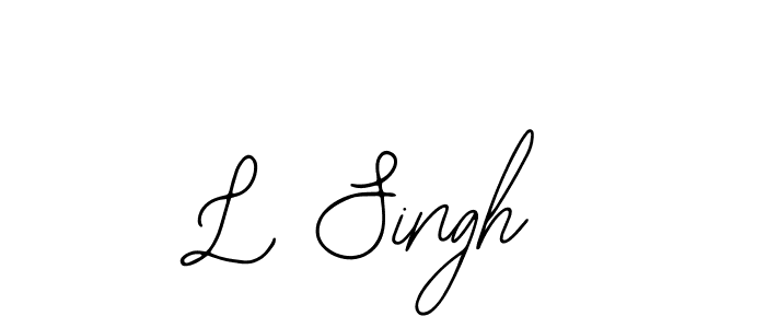 You should practise on your own different ways (Bearetta-2O07w) to write your name (L Singh) in signature. don't let someone else do it for you. L Singh signature style 12 images and pictures png