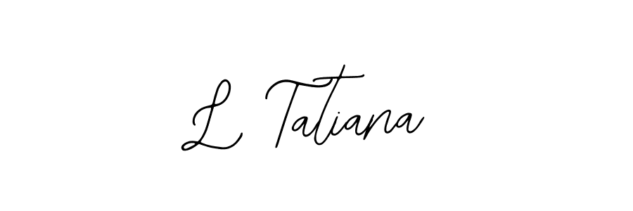 Design your own signature with our free online signature maker. With this signature software, you can create a handwritten (Bearetta-2O07w) signature for name L Tatiana. L Tatiana signature style 12 images and pictures png