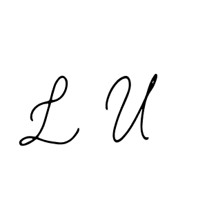 You should practise on your own different ways (Bearetta-2O07w) to write your name (L U) in signature. don't let someone else do it for you. L U signature style 12 images and pictures png