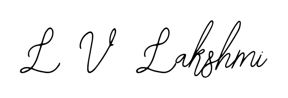 Get an exclusive digital autograph for L V  Lakshmi. The Bearetta-2O07w typeface captures the charm of real penmanship on paper. L V  Lakshmi signature style 12 images and pictures png