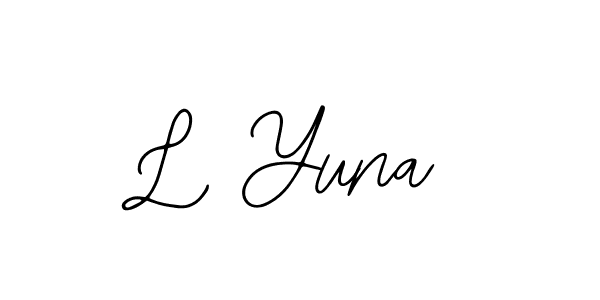 Design your own signature with our free online signature maker. With this signature software, you can create a handwritten (Bearetta-2O07w) signature for name L Yuna. L Yuna signature style 12 images and pictures png