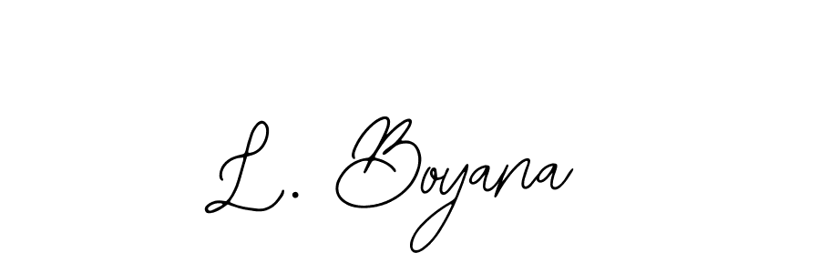 Use a signature maker to create a handwritten signature online. With this signature software, you can design (Bearetta-2O07w) your own signature for name L. Boyana. L. Boyana signature style 12 images and pictures png