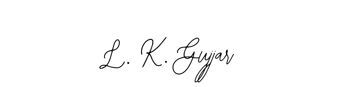 Use a signature maker to create a handwritten signature online. With this signature software, you can design (Bearetta-2O07w) your own signature for name L. K. Gujjar. L. K. Gujjar signature style 12 images and pictures png