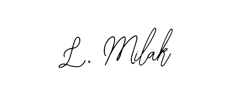 Also You can easily find your signature by using the search form. We will create L. Milak name handwritten signature images for you free of cost using Bearetta-2O07w sign style. L. Milak signature style 12 images and pictures png