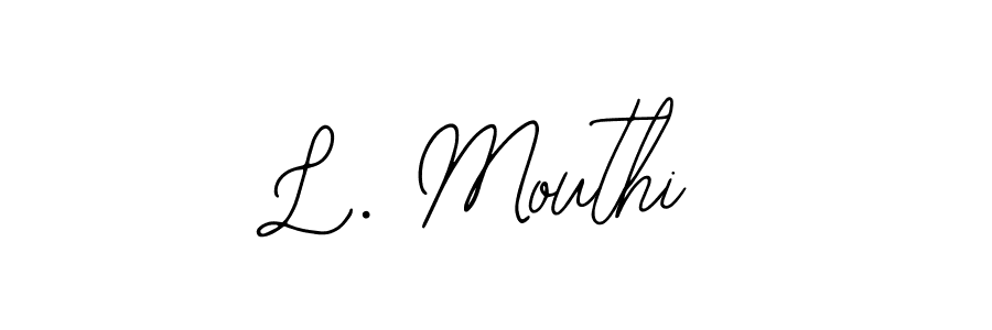 You should practise on your own different ways (Bearetta-2O07w) to write your name (L. Mouthi) in signature. don't let someone else do it for you. L. Mouthi signature style 12 images and pictures png