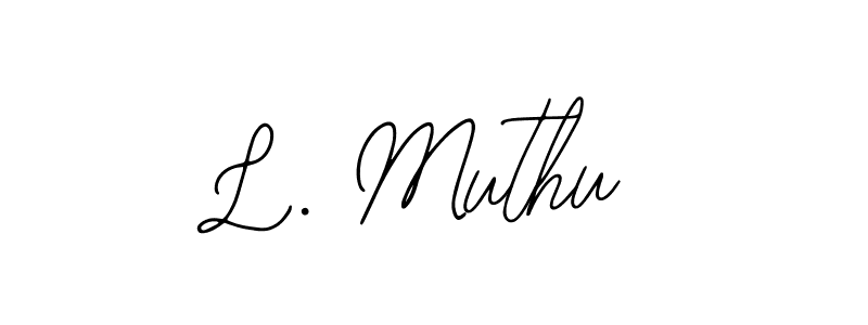 How to make L. Muthu name signature. Use Bearetta-2O07w style for creating short signs online. This is the latest handwritten sign. L. Muthu signature style 12 images and pictures png