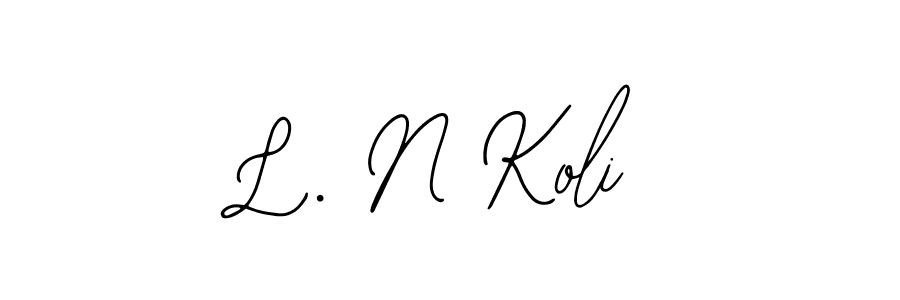 Design your own signature with our free online signature maker. With this signature software, you can create a handwritten (Bearetta-2O07w) signature for name L. N Koli. L. N Koli signature style 12 images and pictures png