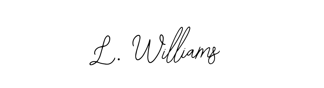 How to make L. Williams name signature. Use Bearetta-2O07w style for creating short signs online. This is the latest handwritten sign. L. Williams signature style 12 images and pictures png