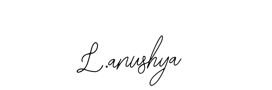 Use a signature maker to create a handwritten signature online. With this signature software, you can design (Bearetta-2O07w) your own signature for name L.anushya. L.anushya signature style 12 images and pictures png