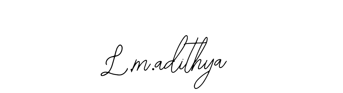 How to make L.m.adithya name signature. Use Bearetta-2O07w style for creating short signs online. This is the latest handwritten sign. L.m.adithya signature style 12 images and pictures png