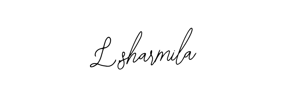 The best way (Bearetta-2O07w) to make a short signature is to pick only two or three words in your name. The name L.sharmila include a total of six letters. For converting this name. L.sharmila signature style 12 images and pictures png