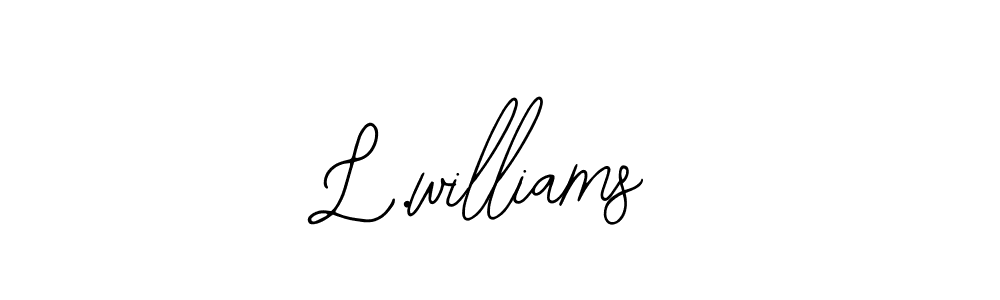 Use a signature maker to create a handwritten signature online. With this signature software, you can design (Bearetta-2O07w) your own signature for name L.williams. L.williams signature style 12 images and pictures png