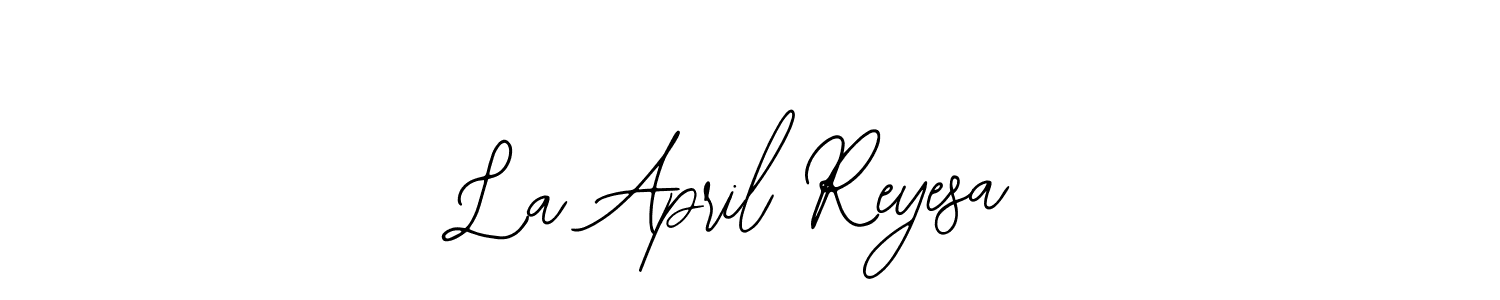 The best way (Bearetta-2O07w) to make a short signature is to pick only two or three words in your name. The name La April Reyesa include a total of six letters. For converting this name. La April Reyesa signature style 12 images and pictures png