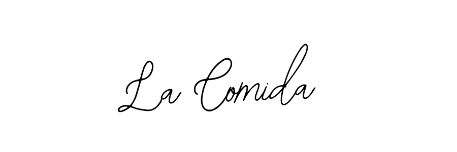 How to make La Comida name signature. Use Bearetta-2O07w style for creating short signs online. This is the latest handwritten sign. La Comida signature style 12 images and pictures png