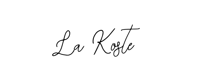 You should practise on your own different ways (Bearetta-2O07w) to write your name (La Koste) in signature. don't let someone else do it for you. La Koste signature style 12 images and pictures png