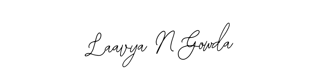 The best way (Bearetta-2O07w) to make a short signature is to pick only two or three words in your name. The name Laavya N Gowda include a total of six letters. For converting this name. Laavya N Gowda signature style 12 images and pictures png