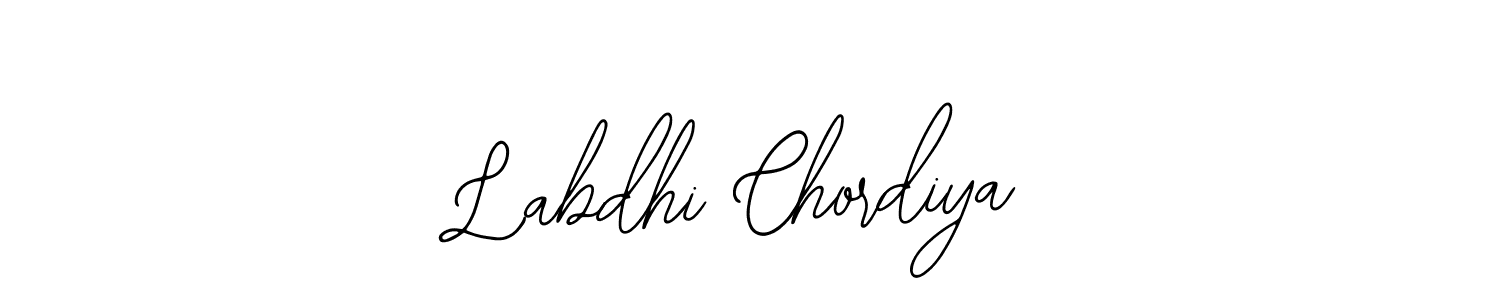 if you are searching for the best signature style for your name Labdhi Chordiya. so please give up your signature search. here we have designed multiple signature styles  using Bearetta-2O07w. Labdhi Chordiya signature style 12 images and pictures png