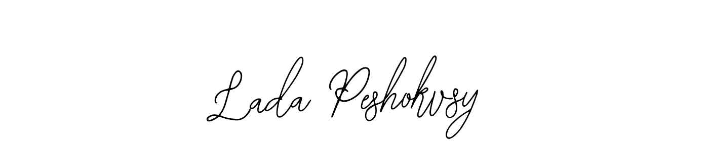 Bearetta-2O07w is a professional signature style that is perfect for those who want to add a touch of class to their signature. It is also a great choice for those who want to make their signature more unique. Get Lada Peshokvsy name to fancy signature for free. Lada Peshokvsy signature style 12 images and pictures png
