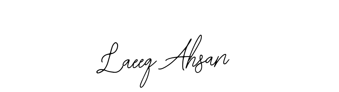 You should practise on your own different ways (Bearetta-2O07w) to write your name (Laeeq Ahsan) in signature. don't let someone else do it for you. Laeeq Ahsan signature style 12 images and pictures png