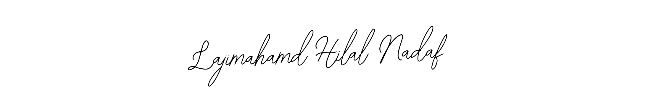 if you are searching for the best signature style for your name Lajimahamd Hilal Nadaf. so please give up your signature search. here we have designed multiple signature styles  using Bearetta-2O07w. Lajimahamd Hilal Nadaf signature style 12 images and pictures png