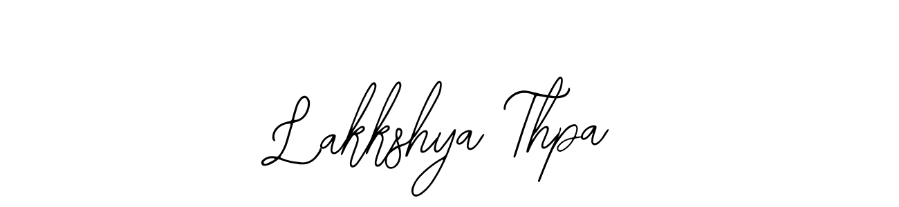 You should practise on your own different ways (Bearetta-2O07w) to write your name (Lakkshya Thpa) in signature. don't let someone else do it for you. Lakkshya Thpa signature style 12 images and pictures png