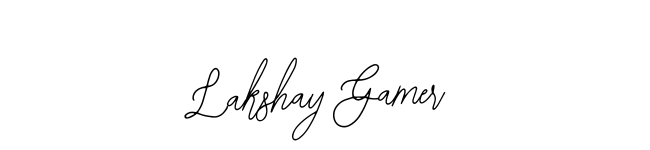 How to make Lakshay Gamer name signature. Use Bearetta-2O07w style for creating short signs online. This is the latest handwritten sign. Lakshay Gamer signature style 12 images and pictures png