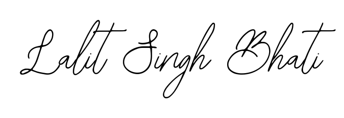 Download transparent PNG signature for name Lalit Singh Bhati styled with Bearetta-2O07w font. Ready to paste directly into PDF and Word agreements. Lalit Singh Bhati signature style 12 images and pictures png
