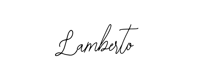 The best way (Bearetta-2O07w) to make a short signature is to pick only two or three words in your name. The name Lamberto include a total of six letters. For converting this name. Lamberto signature style 12 images and pictures png