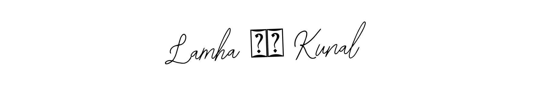 You should practise on your own different ways (Bearetta-2O07w) to write your name (Lamha ❤️ Kunal) in signature. don't let someone else do it for you. Lamha ❤️ Kunal signature style 12 images and pictures png