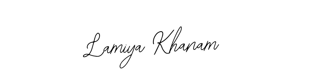 Similarly Bearetta-2O07w is the best handwritten signature design. Signature creator online .You can use it as an online autograph creator for name Lamiya Khanam. Lamiya Khanam signature style 12 images and pictures png