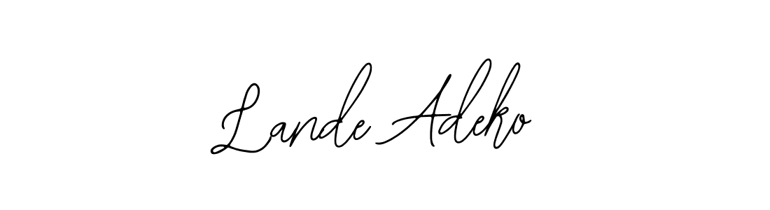 Design your own signature with our free online signature maker. With this signature software, you can create a handwritten (Bearetta-2O07w) signature for name Lande Adeko. Lande Adeko signature style 12 images and pictures png