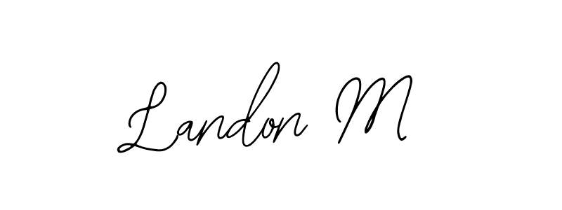 Landon M stylish signature style. Best Handwritten Sign (Bearetta-2O07w) for my name. Handwritten Signature Collection Ideas for my name Landon M. Landon M signature style 12 images and pictures png